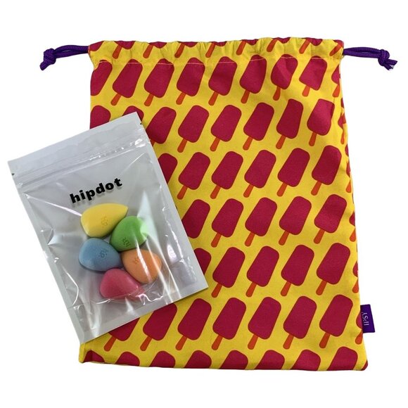 HipDot Beauty Mini Sponge Set of 5 Reusable Expands Soft with BONUS Makeup Bag - Picture 3 of 7